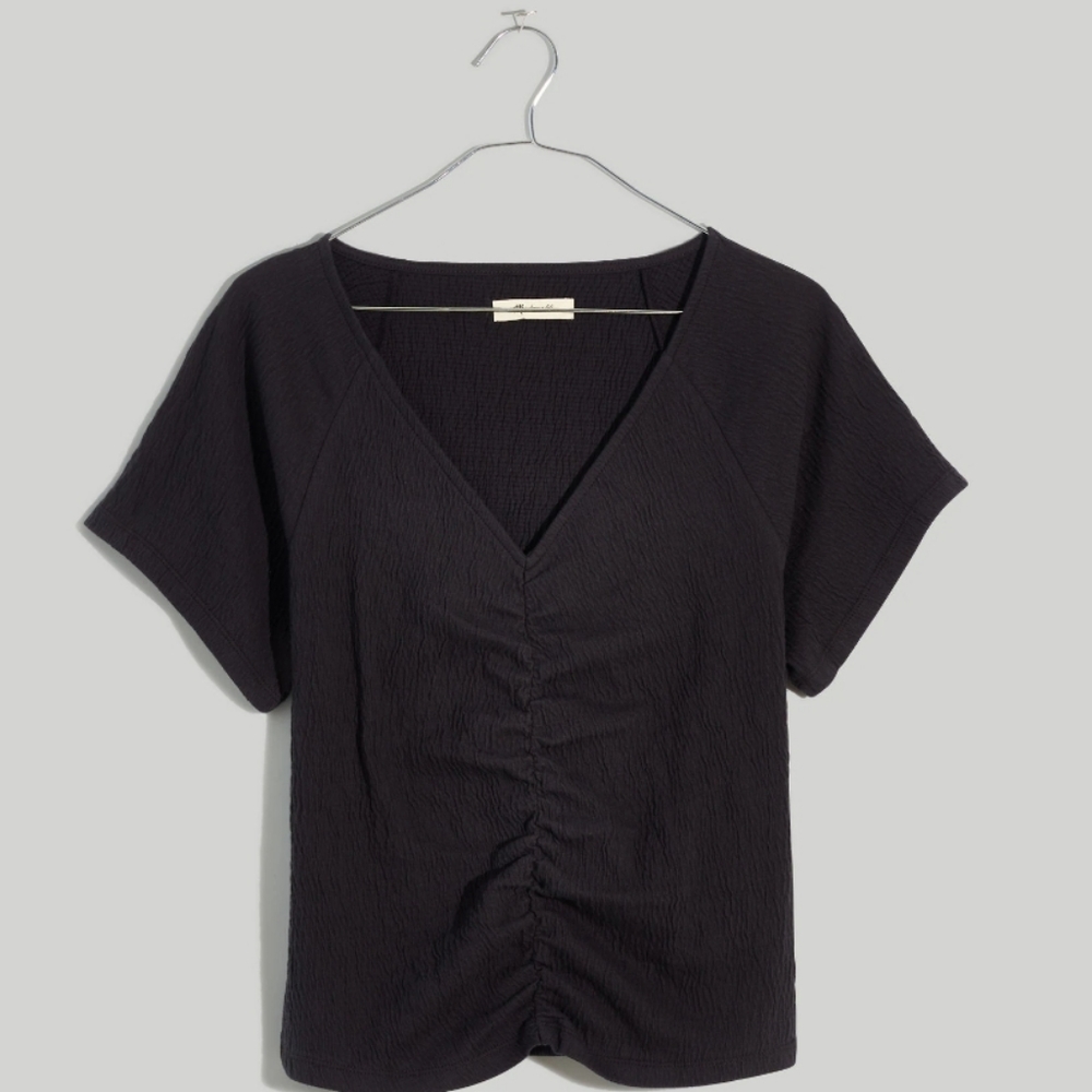 Knit Lightspun Ruched-Front Crop Top | Madewell